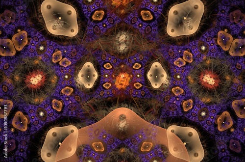 Abstract fractal image on the black background
