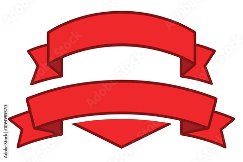 Stylish Red Banner Illustrations: A Versatile Collection of Vibrant Ribbons Perfect for Enhancing Your Creative Projects and Designs