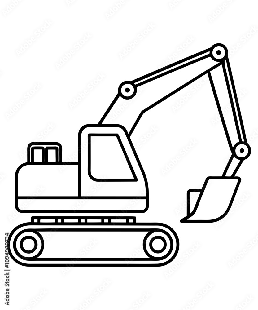 Construction excavator silhouette illustration Construction excavator silhouette illustration