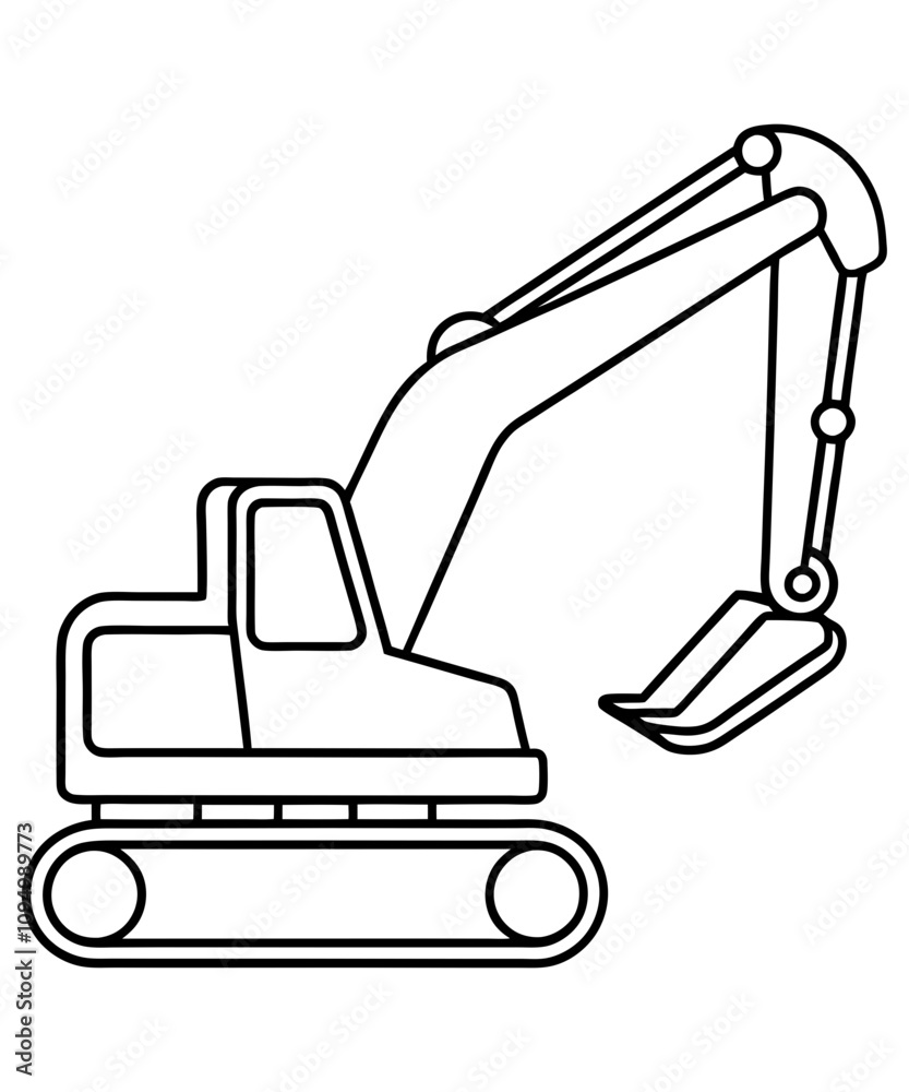 Construction excavator silhouette illustration Construction excavator silhouette illustration
