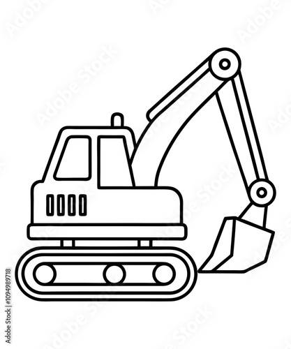 Construction excavator silhouette illustration