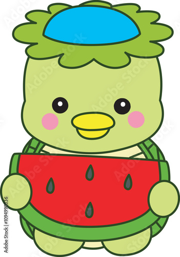 Kawaii japanese mythology Kappa sticker cute.
Cute kappa mascot ghost japanese.