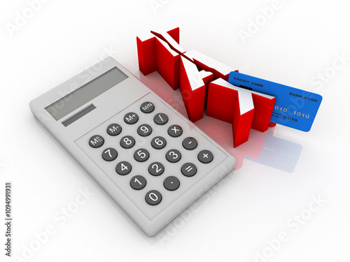 3d render tax Debt Credit near calculator