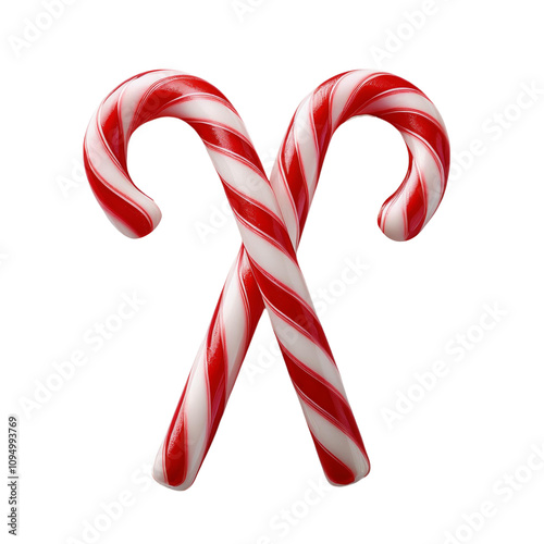 Candy cane transparent white background isolated