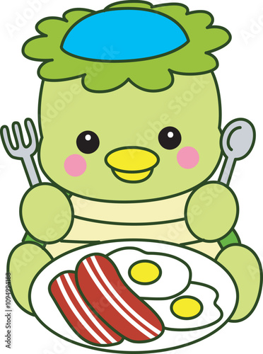 Kawaii japanese mythology Kappa sticker cute.
Cute kappa mascot ghost japanese.