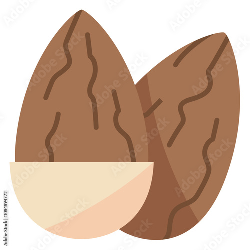 Nutrition Flat Design Illustration,Almond Flat Design