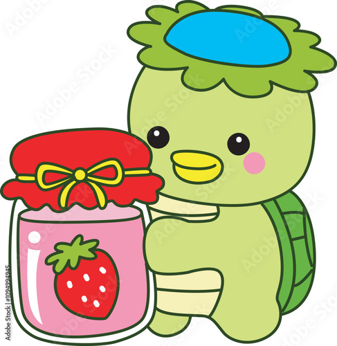 Kawaii japanese mythology Kappa sticker cute.
Cute kappa mascot ghost japanese.