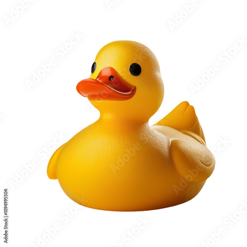 Yellow rubber duck, duck toy, isolated transparent background image