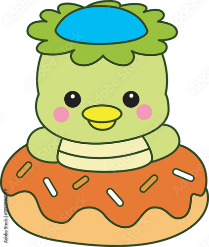 Kawaii japanese mythology Kappa sticker cute.
Cute kappa mascot ghost japanese.