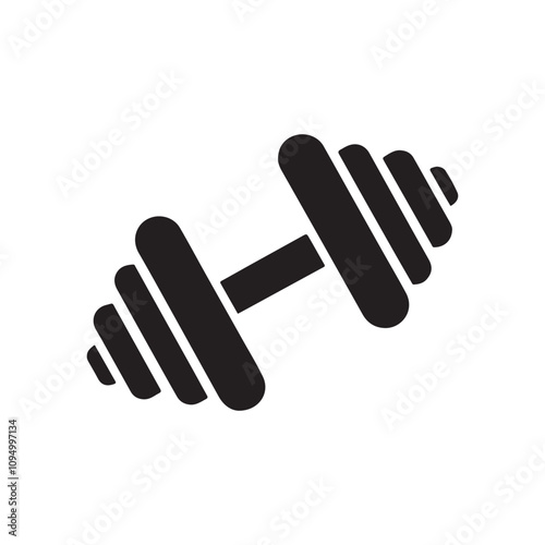 Professional Dumbbell Silhouette Icon for Fitness Branding