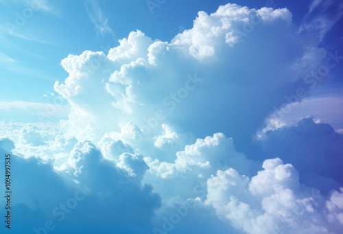 Holographic Cloudscape Fluffy clouds and dramatic storm clouds r