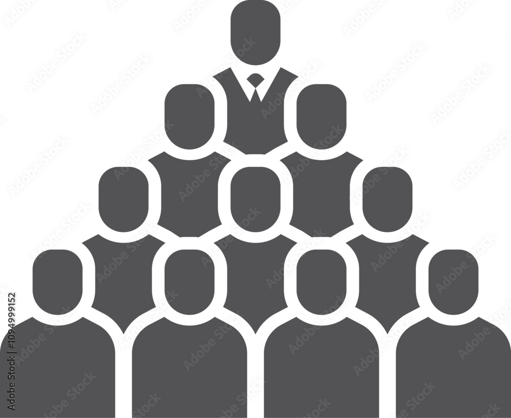 Hierarchy black icon. Business team leader symbol