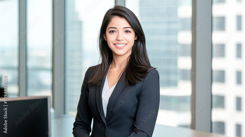 Professional Woman Smiling Corporate Office Portrait Photo Modern Environment Bright View Confidence and Success Professional Woman Smiling Corporate Office Portrait Photo Modern Environment Bright View Confidence and Success