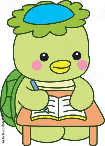 Kawaii japanese mythology Kappa sticker cute.
Cute kappa mascot ghost japanese.