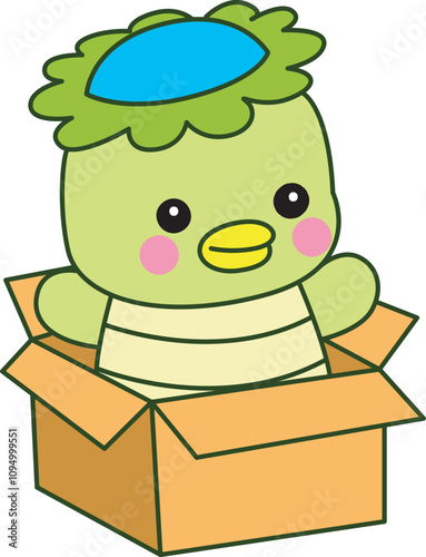 Kawaii japanese mythology Kappa sticker cute.
Cute kappa mascot ghost japanese.