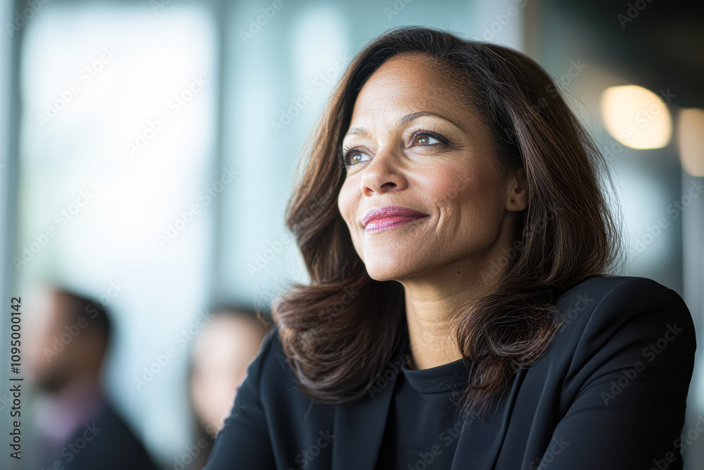 Reflective Professional Woman Modern Office Portrait Bright Environment Close-Up Empowerment Reflective Professional Woman Modern Office Portrait Bright Environment Close-Up Empowerment
