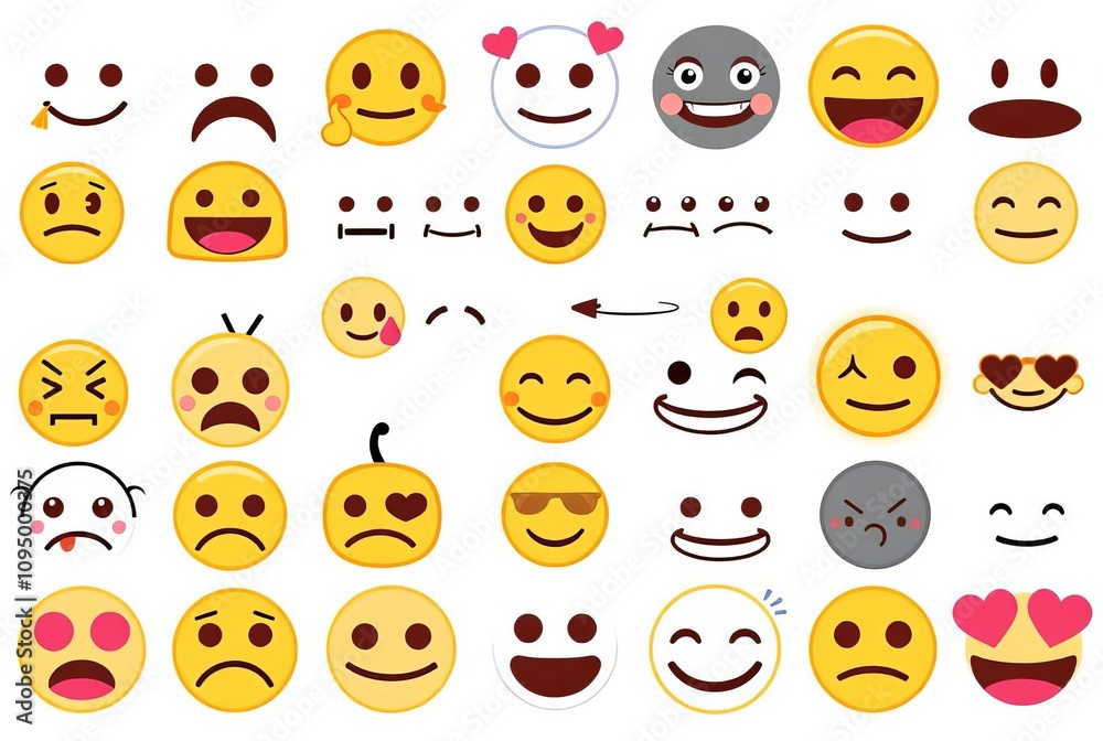 Fototapeta premium ASCII Emoticons A collection of emoticons created using ASCII ch