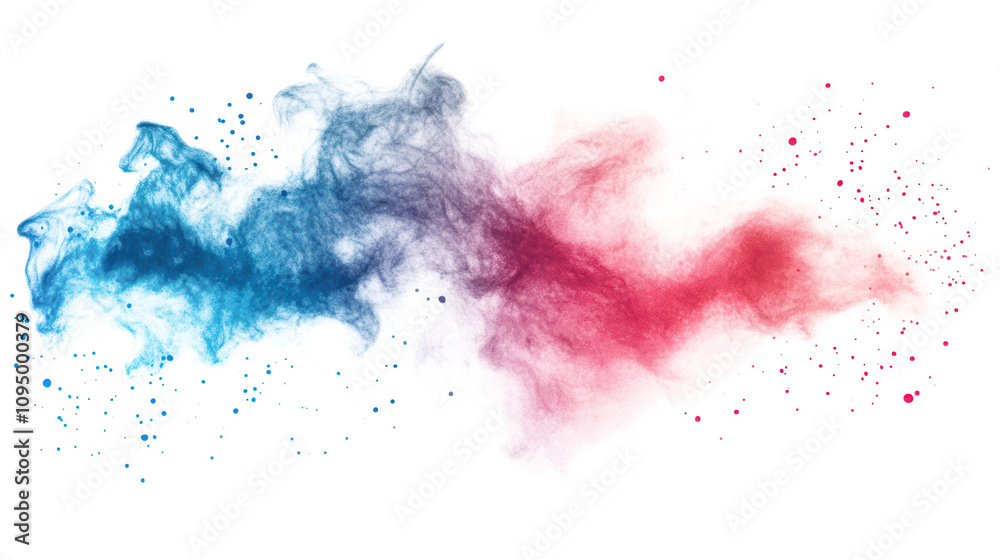 Obraz premium Abstract colorful ink splashes on white background, perfect for design and illustration