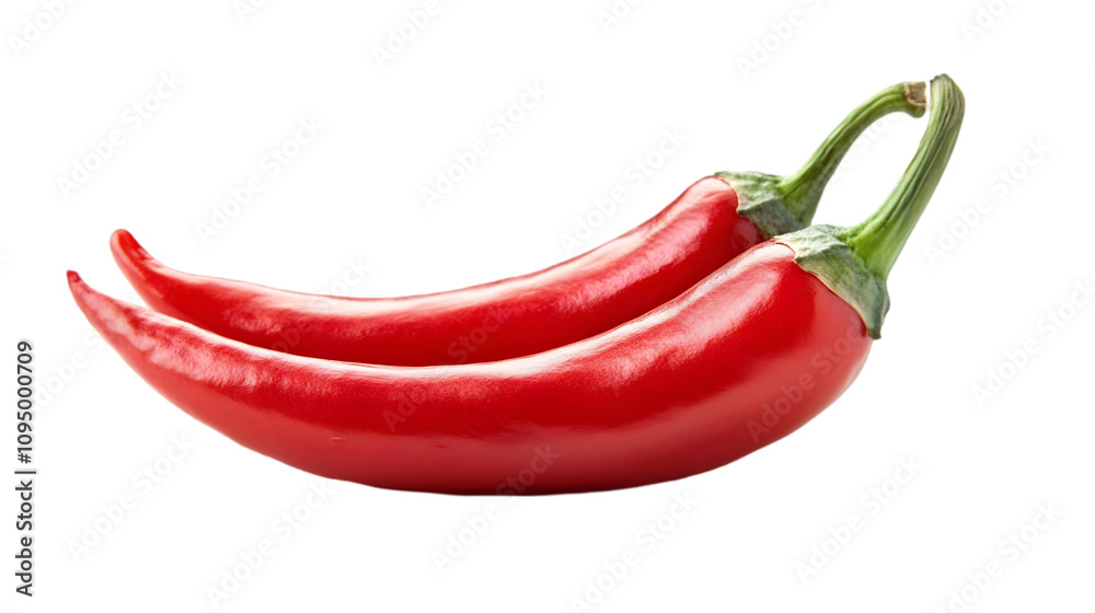 Red Chili Peppers on Black Background - Realistic Image Red Chili Peppers on Black Background - Realistic Image