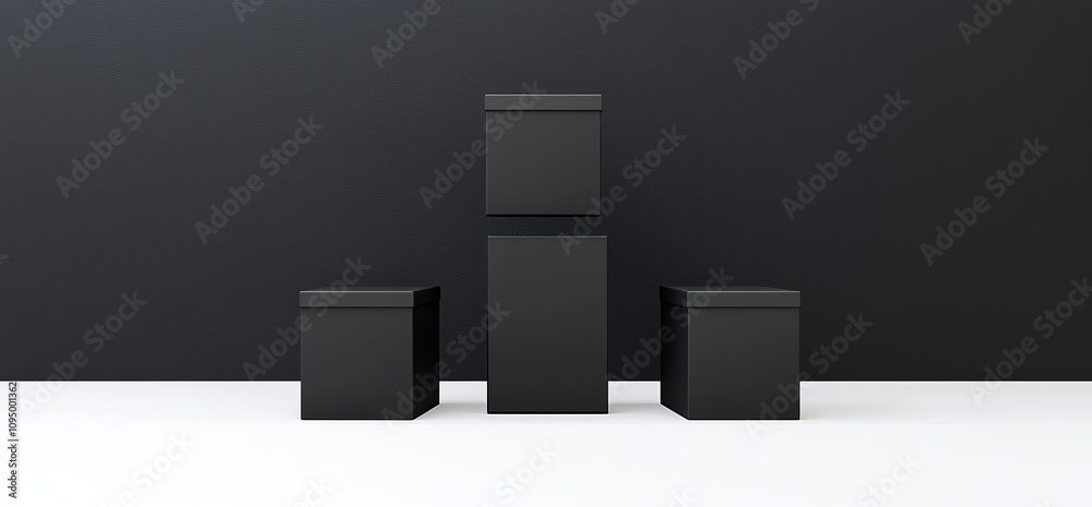 A 3D black empty wall niche. A square box frame space within the room interior for a bookshelf. A gallery hole for placing and displaying products. An exhibition showcase with an exposition podium. A 3D black empty wall niche. A square box frame space within the room interior for a bookshelf. A gallery hole for placing and displaying products. An exhibition showcase with an exposition podium.
