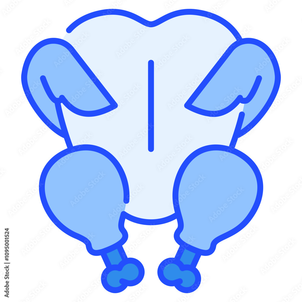 Nutrition Pack Icon,Chicken Meat Blue Color Icon Nutrition Pack Icon,Chicken Meat Blue Color Icon