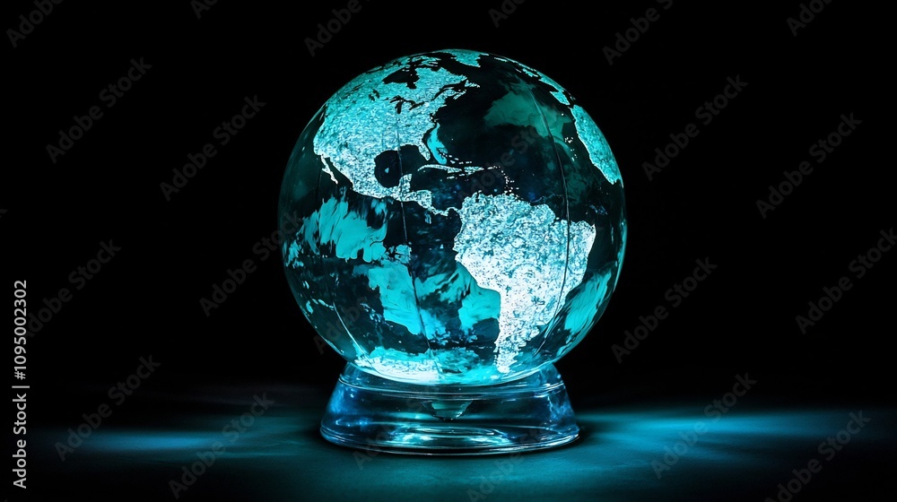 Glowing vibrant Earth globe showcasing ozone focused details representing the importance of environmental preservation and sustainability efforts to protect our planet s future Glowing vibrant Earth globe showcasing ozone focused details representing the importance of environmental preservation and sustainability efforts to protect our planet s future