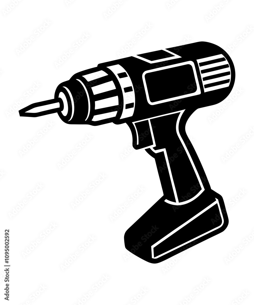 cordless drill creative silhouette illustration cordless drill creative silhouette illustration