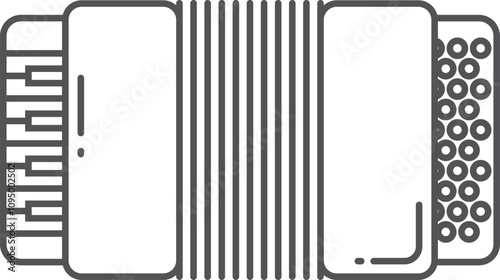 Accordion line icon. Concert music instrument symbol