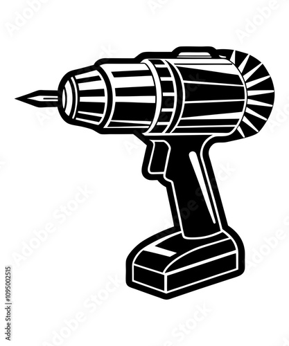 cordless drill creative silhouette illustration