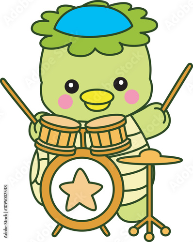 Kawaii japanese mythology Kappa sticker cute.
Cute kappa mascot ghost japanese.