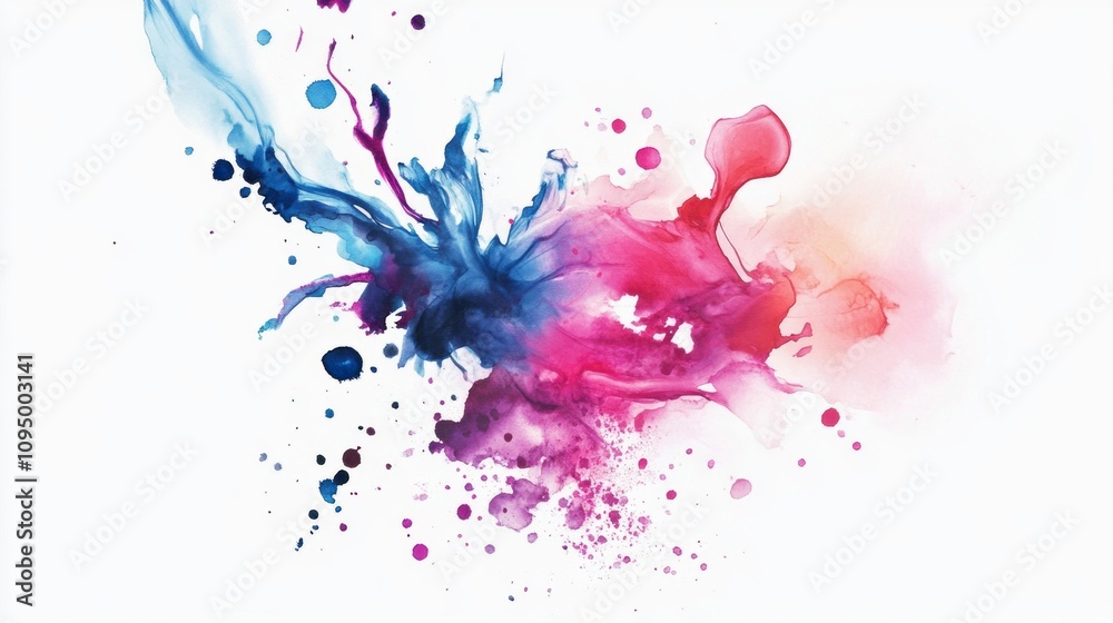 watercolor and pen hand drawing on white background watercolor and pen hand drawing on white background