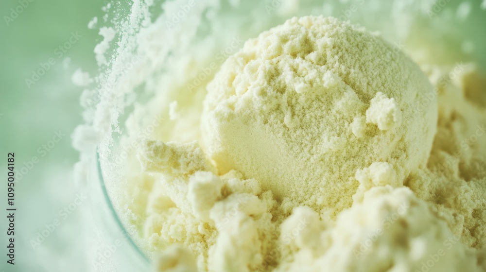 Smooth green tea ice cream has a light, creamy texture, shaped like a rose. The vibrant green color highlights its freshness and quality, inviting enjoyment. Smooth green tea ice cream has a light, creamy texture, shaped like a rose. The vibrant green color highlights its freshness and quality, inviting enjoyment.