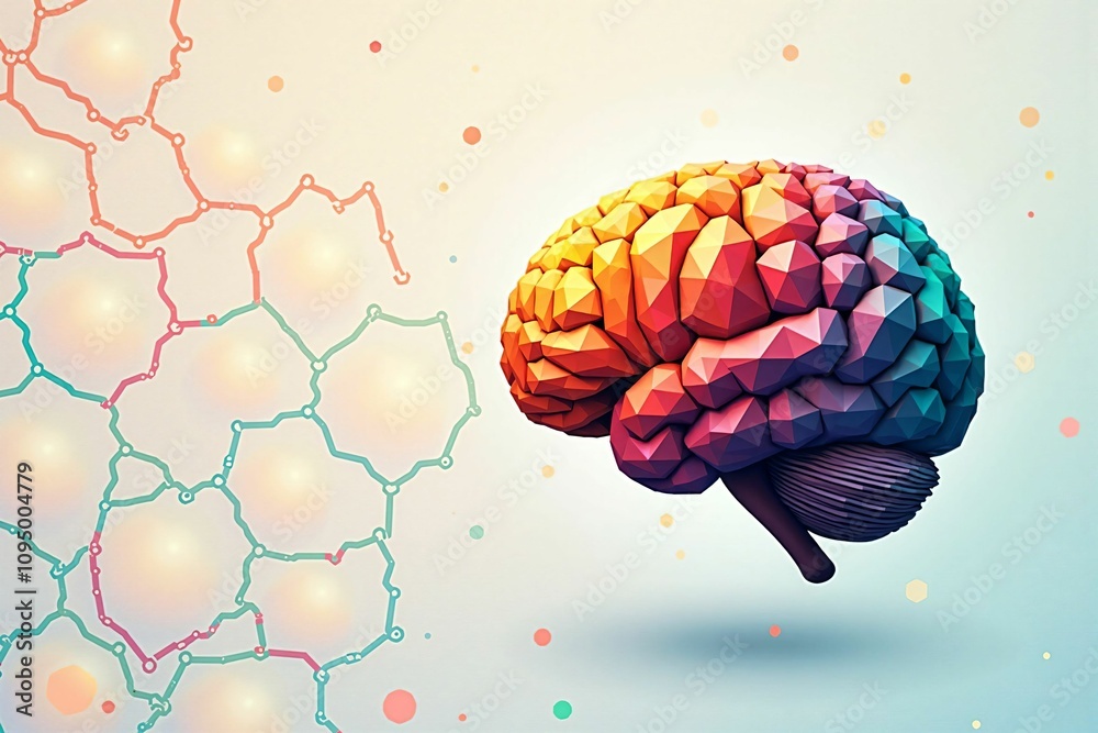 Abstract Colorful Polygonal Brain Representing Artificial Intelligence and Neuroscience Concepts Abstract Colorful Polygonal Brain Representing Artificial Intelligence and Neuroscience Concepts