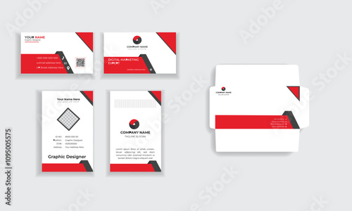 Modern simple brand identity design such as business card id card and envelope template layout for print