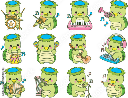 Kawaii japanese mythology Kappa sticker cute.
Cute kappa mascot ghost japanese.