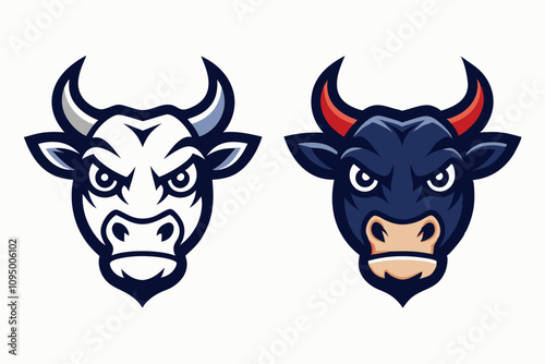 angry cow vector illustration.