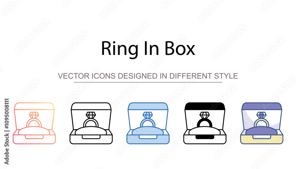 Ring In Box icon design with white background stock illustration Ring In Box icon design with white background stock illustration