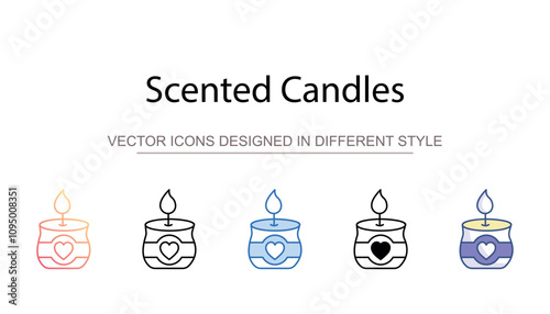 Scented Candles icon design with white background stock illustration