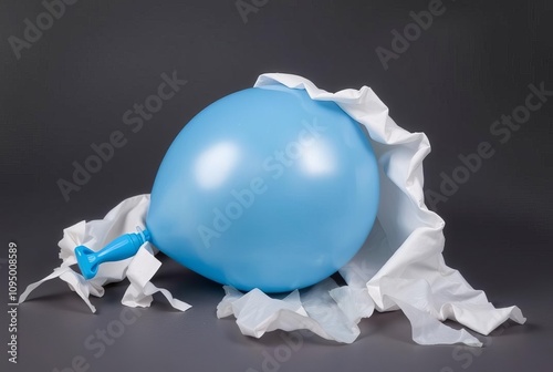Popped Balloon Once full of air and round now deflated and in pi