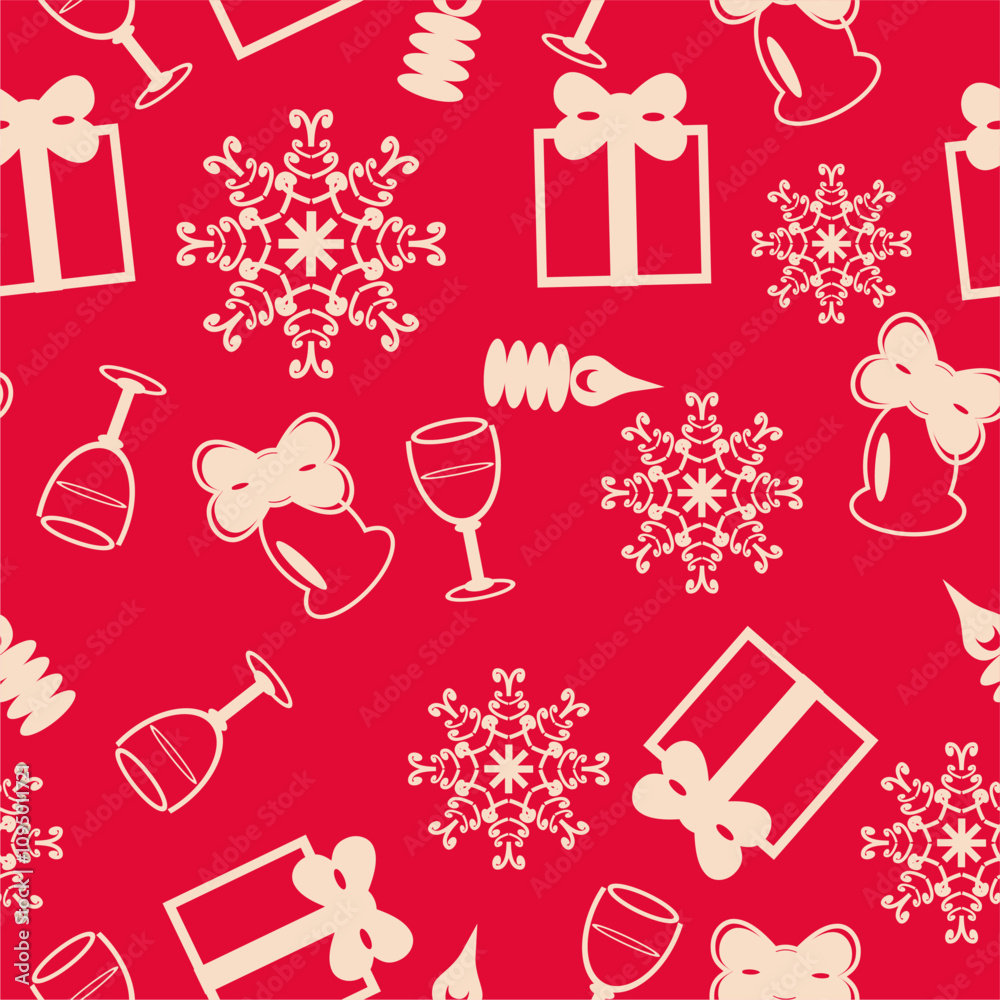 Seamless New Year and Christmas pattern print wallpaper background illustration vector art for textile paper pack etc Seamless New Year and Christmas pattern print wallpaper background illustration vector art for textile paper pack etc