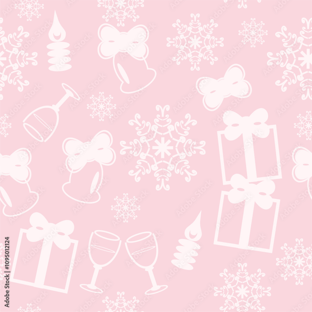 Seamless New Year and Christmas pattern print wallpaper background illustration vector art for textile paper pack etc Seamless New Year and Christmas pattern print wallpaper background illustration vector art for textile paper pack etc