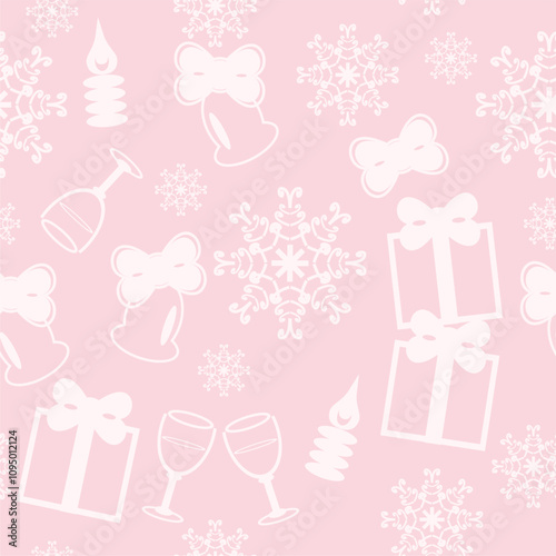 Seamless New Year and Christmas pattern print wallpaper background illustration vector art for textile paper pack etc 