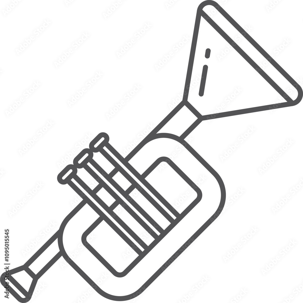 Obraz premium Trumpet line icon. Brass instrument. Music orchestra