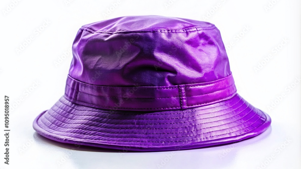 Isolated Purple Bucket Hat on White Background Captured with Tilt-Shift Photography for Fashion and Accessories Enthusiasts Isolated Purple Bucket Hat on White Background Captured with Tilt-Shift Photography for Fashion and Accessories Enthusiasts