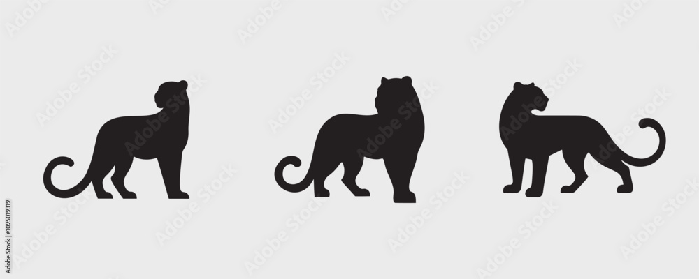 leopard silhouette bundle vector illustration leopard silhouette bundle vector illustration