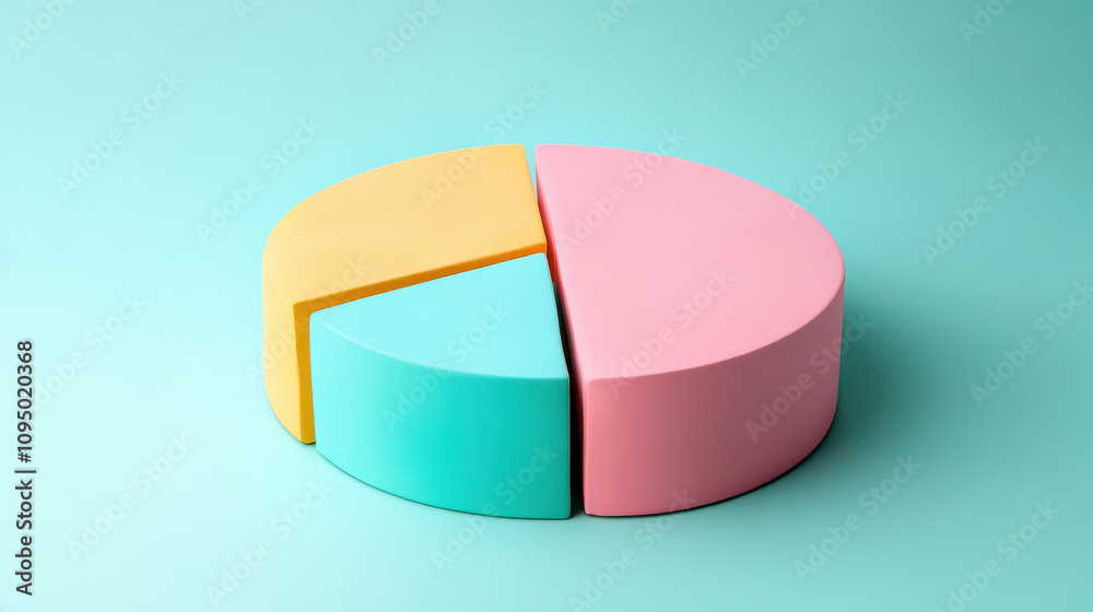 Obraz premium Colorful pie chart representing market share distribution