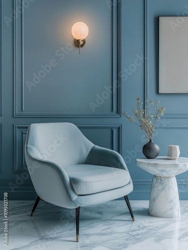 Modern Blue Room Interior D...