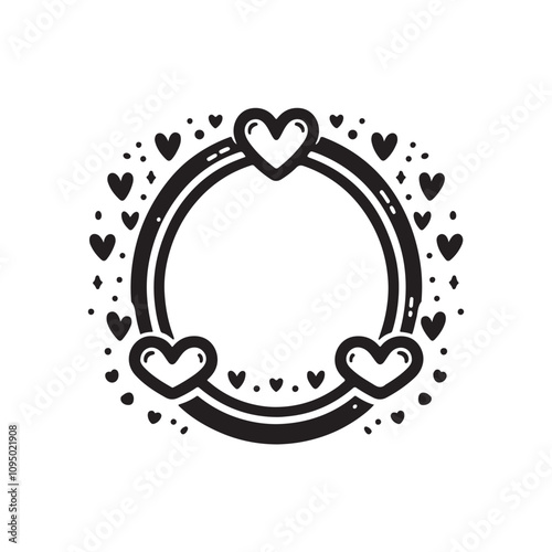 digital hearth frame for text isolated vector on white background