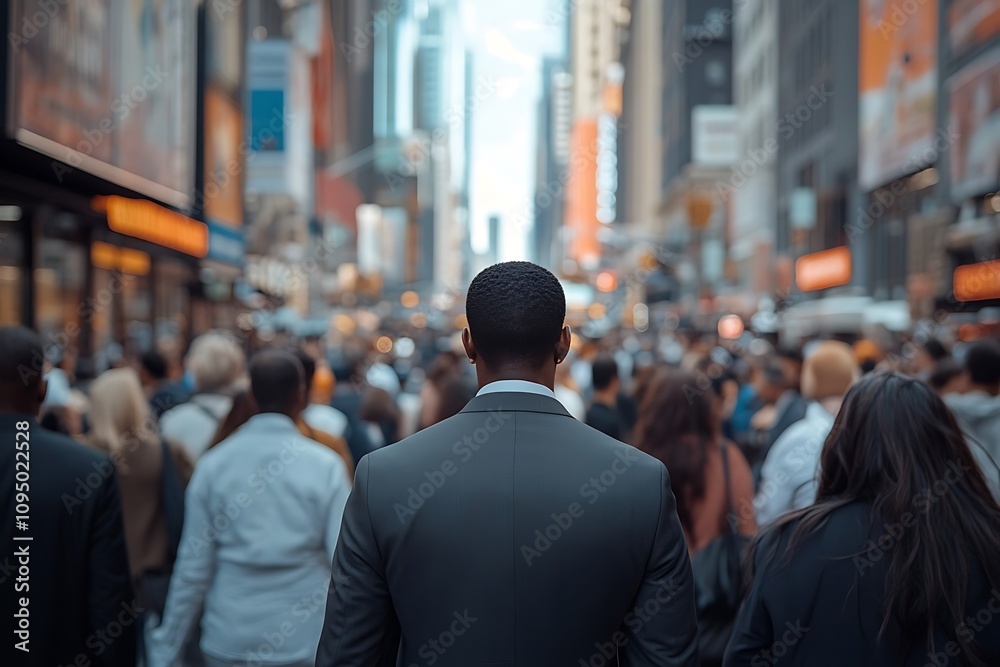 Anonymous Man in Suit, Dense City Crowd Implied Movement Anonymous Man in Suit, Dense City Crowd Implied Movement