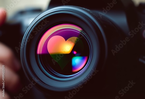 Love Struck Camera Lens A close up of a camera lens with a heart
